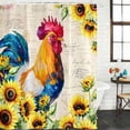 thumbnail image 2 of Farmhouse Rooster Shower Curtain, Waterproof Shower Curtains for Bathroom, Vintage Botanical Sunflower Floral Washable Fabric Bathtub Curtain Set Bath Decor with 12 Hooks Stall 36"x72", 2 of 8