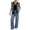 Black, variant on Women's Leopard Print V-Neck Button Down Knit Vest Cardigan Black One size