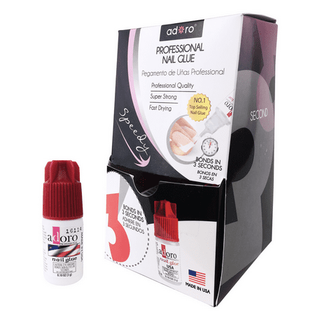 LWS LA Wholesale Store  24 pcs Nail Glue Professional Adoro Fast Dry Bonds in 3 seconds like mia