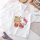 thumbnail image 1 of Camiseta de flores de Hello Kitty para niños, ropa de calle informal Kawaii, Sanrio, Melody Kuromi, Anime Y2k, dibujos animados, 1 of 4
