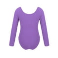 thumbnail image 4 of Yruioon Girls Long Sleeve Ballet Dancer Leotards Dress Gymnastics Leotards Modest One Piece Bodysuit Lavender 8, 4 of 7