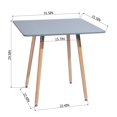 thumbnail image 2 of FurnitureR Square Moderne Salle à Manger Table, Grey, 2 of 8