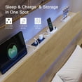 thumbnail image 4 of Einhomn King Size Floating Bed Frame with LED and Charging Station,Metal Platform Bed Frame with Storage Headboard,No Box Spring Needed,Noise-Free,Easy to Assemble,Oak, 4 of 7