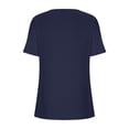 thumbnail image 6 of Ashirexll Shirts for Women, Casual Tops for Women, Summer Fashion Solid Color V-Neck Casual Short Sleeved Top Navy A L, 6 of 7