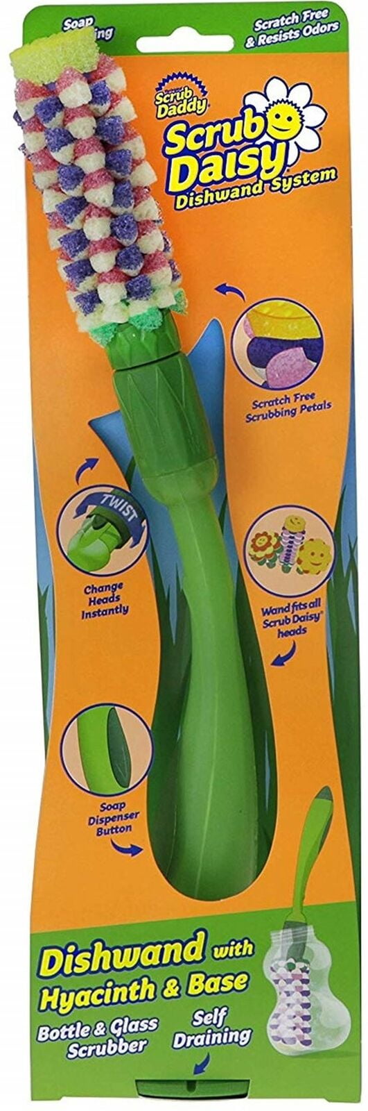 Scrub Daddy Scrub Daisy 3 Piece Hyacinth Bottle and Glass Scrubber