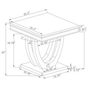 Coaster Kerwin Metal U-base Square End Table in White and Chrome