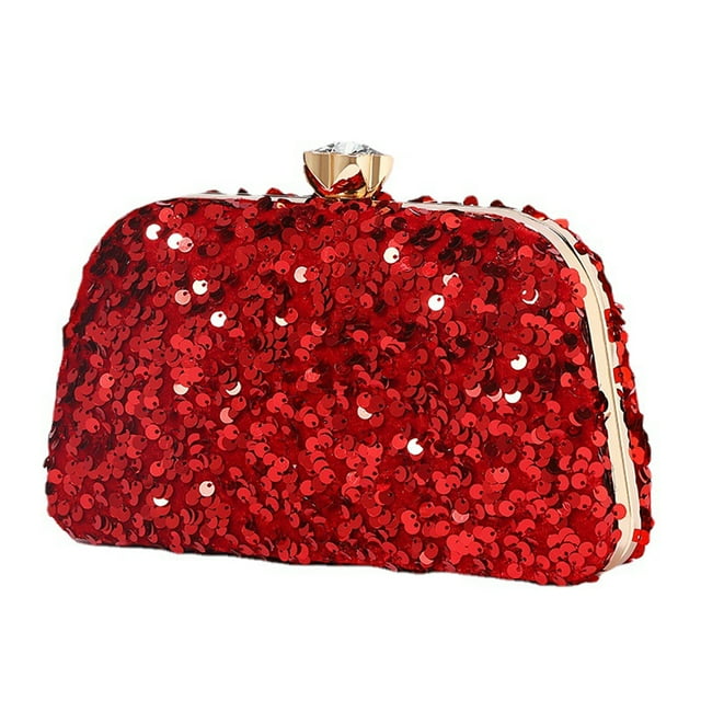 Pochette pour Femmes à Paillettes - Sac Bandoulière de Soirée avec Sangle à Chaîne