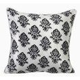 thumbnail image 1 of Fundas de almohada decorativas con cremallera, funda de cojín para sofá, color blanco, 45 x 45 cm (18 x 18 pulgadas), con estampado de damasco negro, estilo victoriano - Damasco negro clásico., 1 of 2