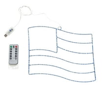 Nmdmisc 12" x 11" USA Flag LED Lights Silhouette Lights Window Lights Decorations for Memorial Day/President's Day/Flag Day of United States,4th of July