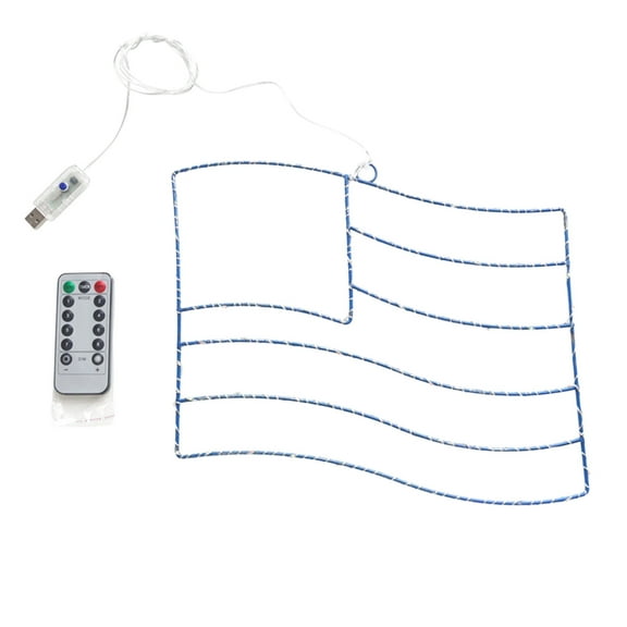 Nmdmisc 12" x 11" USA Flag LED Lights Silhouette Lights Window Lights Decorations for Memorial Day/President's Day/Flag Day of United States,4th of July