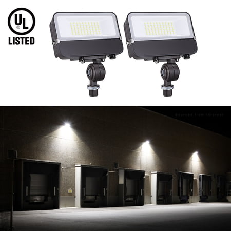 LEONLITE 2 Pack 30W LED Flood Light with Knuckle Mount  300W Eqv.  120V Outdoor Area Light  5000K Daylight  for Wall Washing Signage Lighting  Billboard Lighting  Flag Lighting