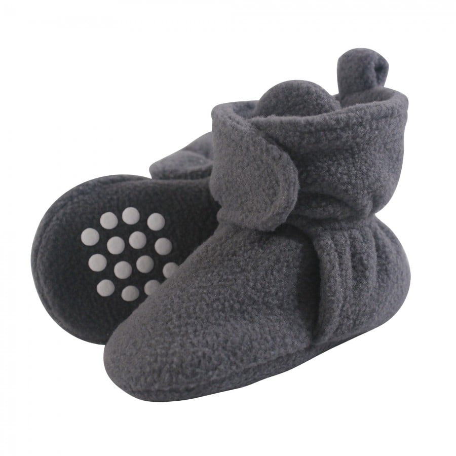 12-18 Months Luvable Friends Unisex Baby Cozy Fleece Booties Neutral Gray 