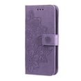 thumbnail image 2 of For Google Pixel 9 Pro 6.3" Seven Petal Flower Embossed Strong Magnetic Attachment/Closure, Card Slots/Pocket, PU Leather Flip Wallet Case With Hanging Rope,Purple,For Google Pixel 9 Pro, 2 of 8