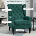 thumbnail image 6 of JERFIT Modern Dark Green Button Tufted Accent Chair with Wingback, Padded Armrests and Spring Support for Living Room, Bedroom, Office, 6 of 10