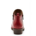 thumbnail image 3 of Lucky Brand Basel Garnet Red Leather Low Block Heel Fashion Ankle Booties Wide (Garnet Red, 6), 3 of 6