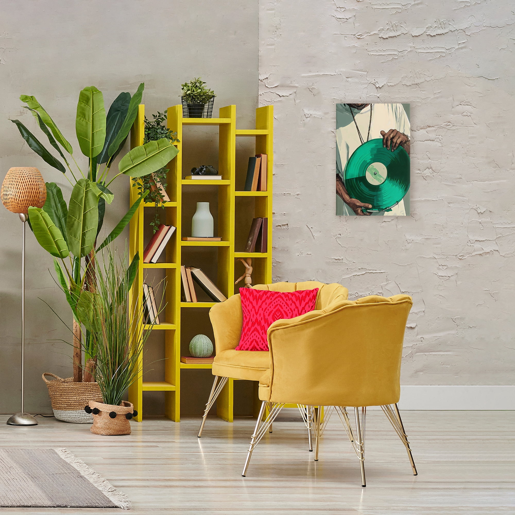Stupell Industries Green Vinyl Record Portrait Canvas Wall Art, design by Franklyn Gregory