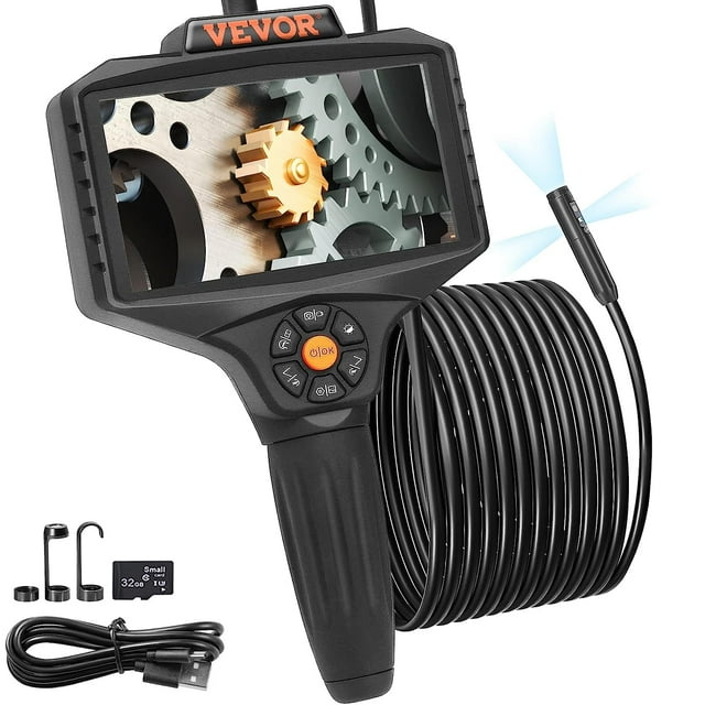 Cámara de inspección VEVOR Triple Lens 1080P HD con pantalla IPS de 5 pulgadas