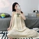 thumbnail image 3 of Pijamas con lazo para mujer, camisón de estilo coreano, vestido de noche con volantes, tirantes finos de verano con ropa de dormir, ropa informal para el hogar, 3 of 3