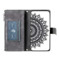 thumbnail image 6 of For iPhone 15 Pro Wallet Case,PU Leather Pressed Sunflowers Leather Zipper Flip Wallet Multi Card Slots Photo Frame Phone Bag Case , Gray, 6 of 9