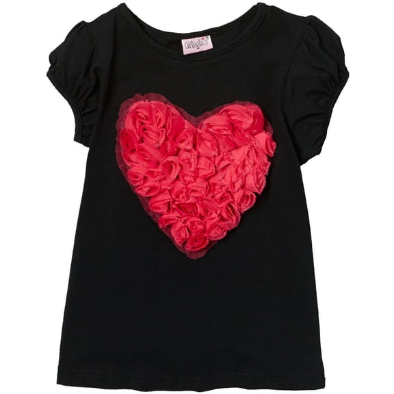 Wenchoice Black Rose Heart Tee Girl's S(1T-2T)