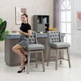 thumbnail image 5 of Barara King Bar Height Bar Stools Set of 2, 180 Degree Swivel Barstools, 30" Seat Height Bar Chairs, Gray, 5 of 11
