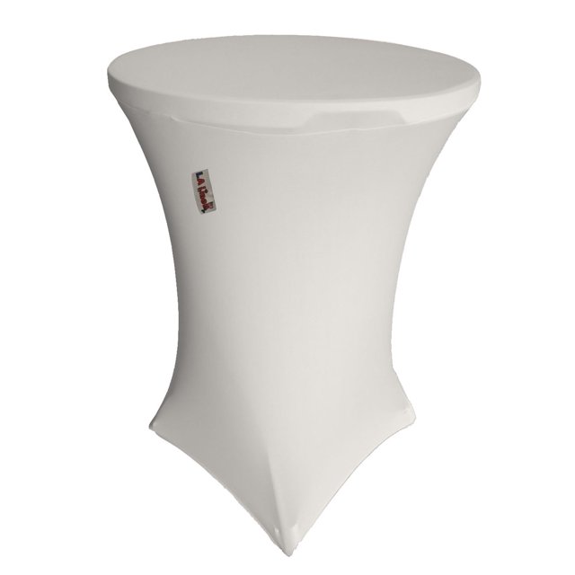 LA Linen TCSpandex36Rx42H_WhiteX11 LA Linen Round Spandex Cover For Bar High Cocktail Table, 36-Inch Round 42-Inch High, White