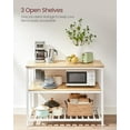 thumbnail image 2 of VASAGLE Kitchen Island with 3 Shelves, 47.2 Inches Kitchen Shelf with Large Worktop, Stable Steel Structure, Industrial, Easy to Assemble, Oak Color and White, 2 of 6
