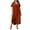 Brown, variant on ChaoHeng Ladies Dresses Plus Size Summer Dresses for Women 2025 Vacation Ladies Casual V-Neck Short Sleeve Irregular Hem Dress