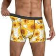 thumbnail image 2 of Cauagu White Marble Pattern Sunflower Print Boxer Briefs for Men,Comfortable Breathable Men's Underwear Moisture Wicking Underpants -Large, 2 of 8