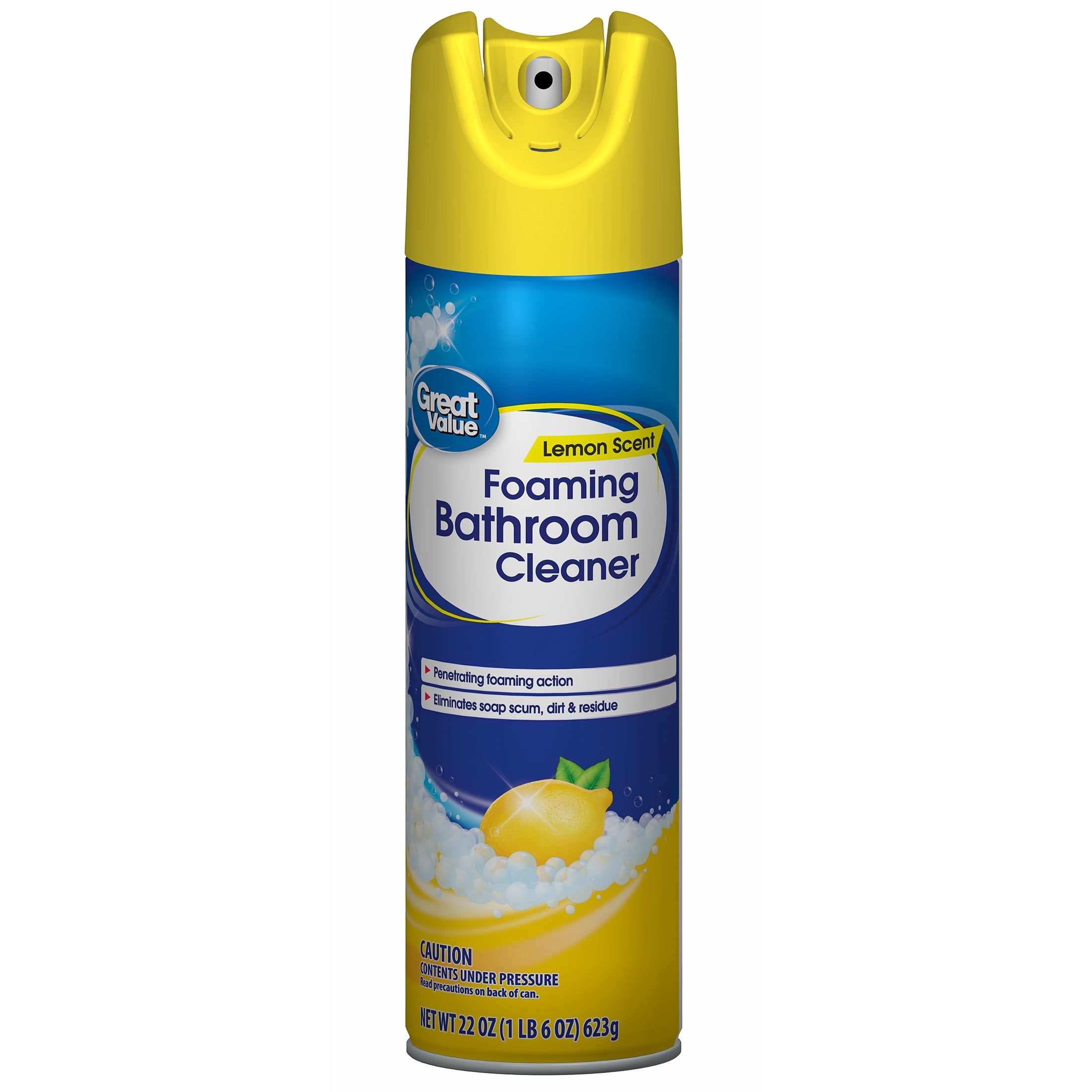 (3 pack) Great Value Lemon Scent Foaming Bathroom Cleaner, 22 oz
