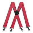 thumbnail image 2 of SGFCWSX Men's X-Back Suspenders, Adjustable Elastic 4-Clip Formal Casual Red, 2 of 3