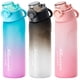 thumbnail image 3 of Botella de agua de 750ML y fragancia de frutas sin BPA Fitness al aire libre rosa, 3 of 8