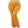 thumbnail image 3 of SNNROO Womens & Plus Stretch Cotton Fold-Over High Waist Bootcut Workout Flared Yoga Pants, 3 of 4