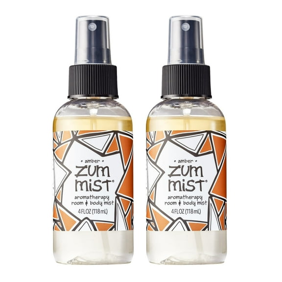 Zum by Indigo Wild Mist Room & Body Spray - Aromatherapy Essential Oil Spray - Natural Body Mist & Room Spray - Amber Scent - 4 fl oz (2 Pack)