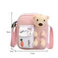 thumbnail image 4 of Bolsa de mensajero de oso de dibujos animadosbolsos de hombro de estudiante de nailon para chica encantadora (rosa) Ehuebsd Para estrenar, 4 of 4
