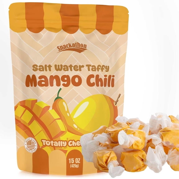 Snackathon Salt Water Taffy, Mango Chili, 15 oz Singe Resealable Bag