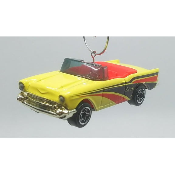 Christmas Ornament for 1957 Chevy Convertible Yellow Red Black
