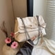 thumbnail image 4 of Bolso Hombro Con Pajarita Y Bolso Axila Con Solapa Y Correa Cadena para Mujer (blanco), 4 of 9