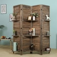 thumbnail image 5 of Milton Greens Stars Inc 4-Panel Farmhouse Wood Room Divider in Brown, 5 of 5