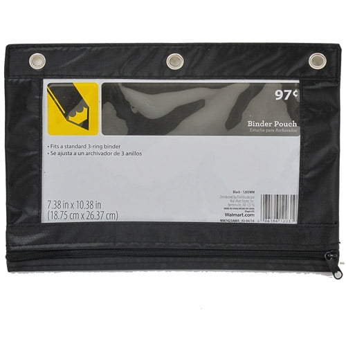 Solid Binder Pouch, 10.38" x 7.38", Available in Multiple Colors