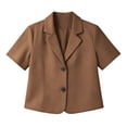 thumbnail image 6 of Admvng Women's Short Sleeve Cropped Blazer Lapel Collar Lightweight Cropped Suit Jacket Casual Work Tops, 6 of 7