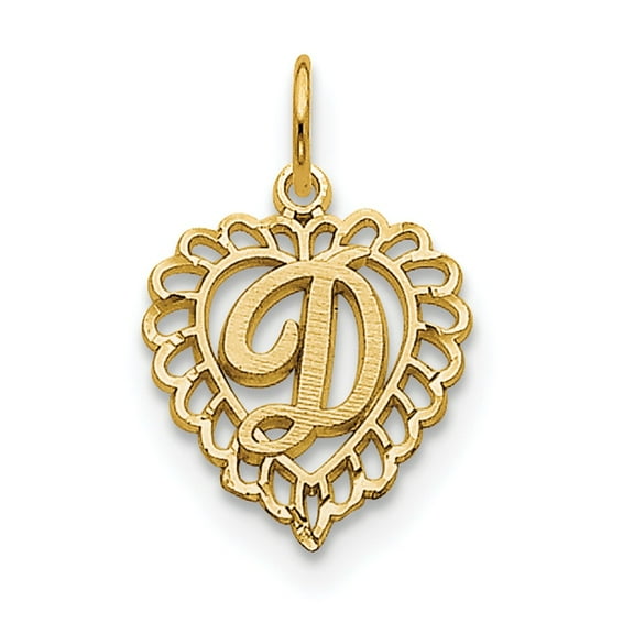14k Yellow Gold Initial D Charm