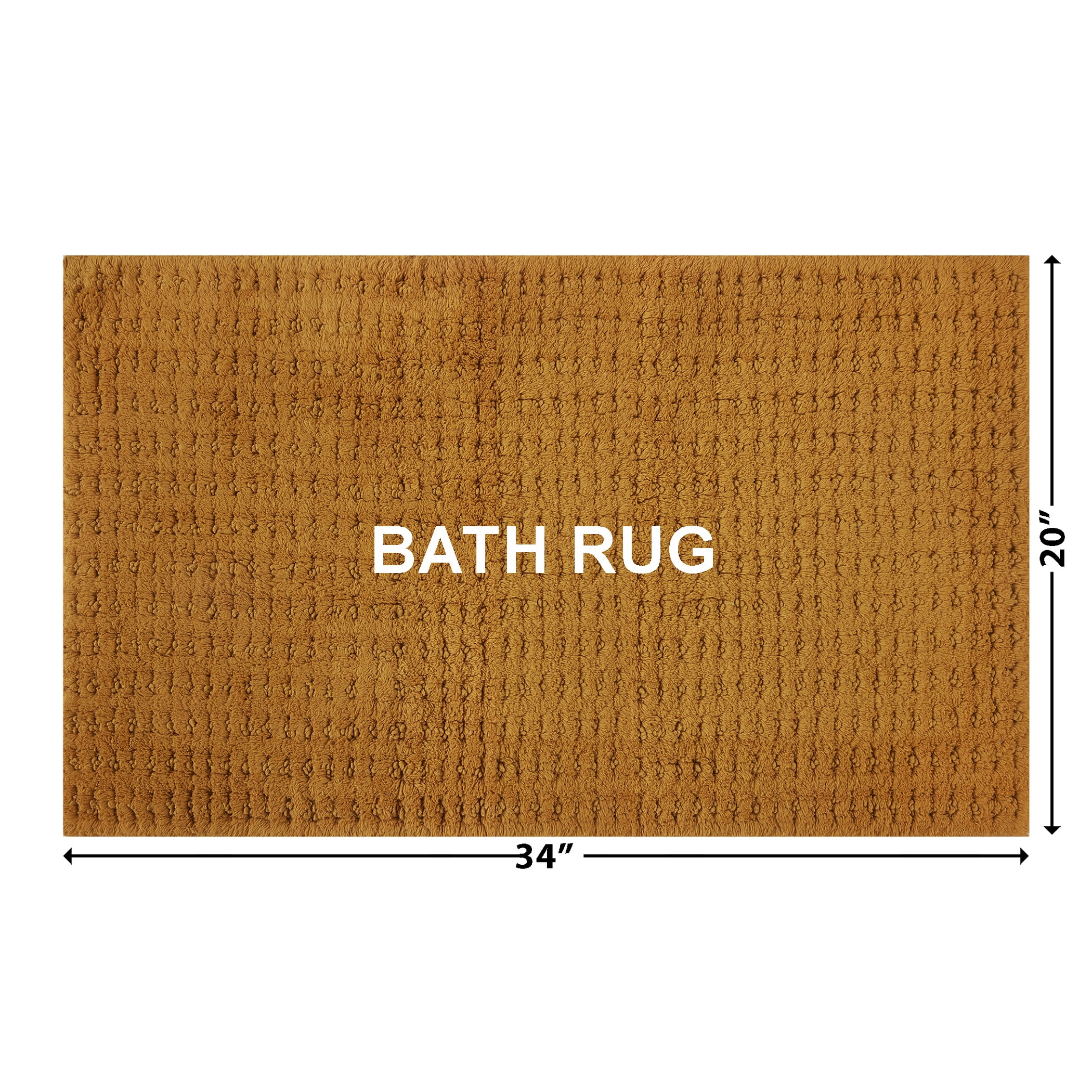 Beautiful Cotton Bath Rug by Drew Barrymore, Amber Yellow, 20x34"