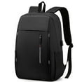 thumbnail image 1 of Mochila para portátil con puerto de carga USB para hombres y mujeres, color negro, 1 of 6