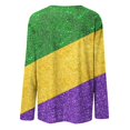 thumbnail image 5 of xixinqiwan Women Tops,Womens Long Sleeve Carnival Round Neck Casual Tshirts New Orleans Parade Custume Tops, 5 of 6