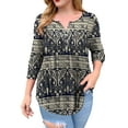 thumbnail image 3 of a.Jesdani Womens Plus Size Long Sleeve Tunic Tops Casual Floral Henley Shirts m-4x, 3 of 8
