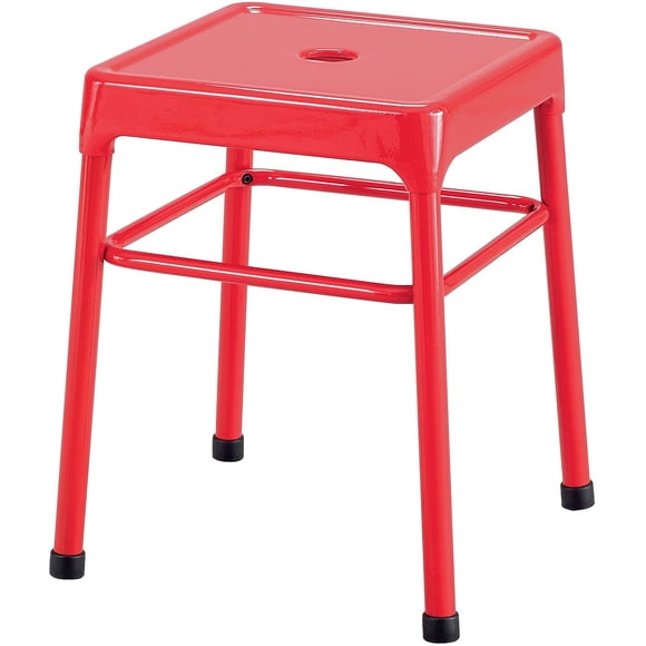 Safco 18" Nylon Steel Backless Guest Stool in Glossy Red