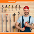thumbnail image 2 of 6 Pack Metal Garage Hooks, Heavy Duty S Hooks Tool Hangers for Garage Wall, Shed, Garden Storage Organizer, 2 of 7