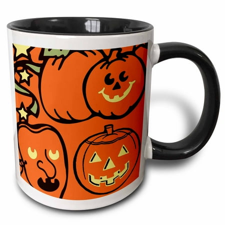 

3dRose Orange Pumpkins Two Tone Black Mug 11oz