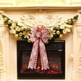 thumbnail image 3 of Christmas Double Layer Linen Bow Christmas Bowknot for  Tree Decorations Maple Leaf Striped Snowflake Khaki Bow Decor, 3 of 6